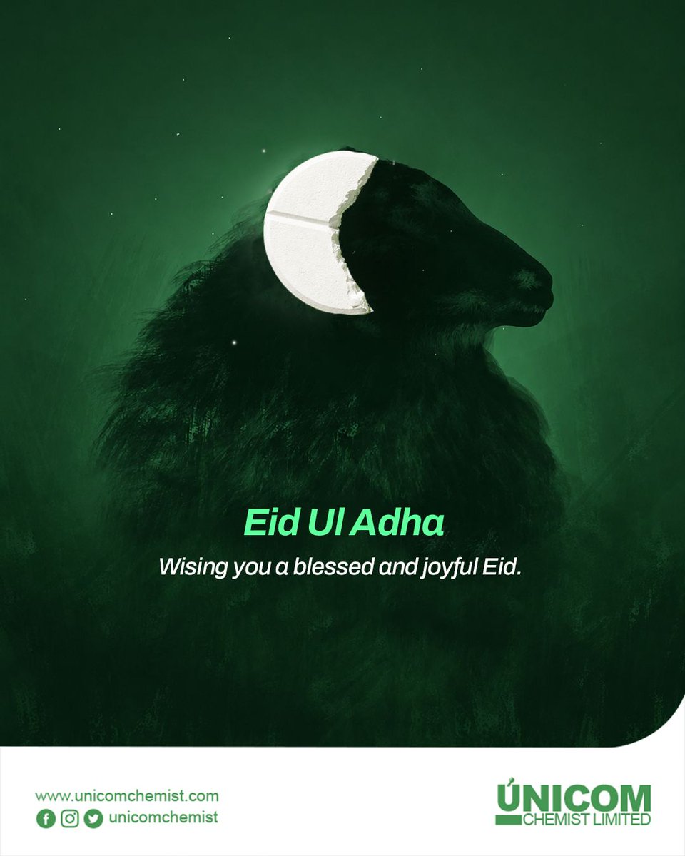 unicomchemist's tweet photo. To all celebrating Eid al-Adha, we wish you peace and prosperity on this blessed day.

#EidalAdha #UnicomChemist https://t.co/heSwpXxMi8