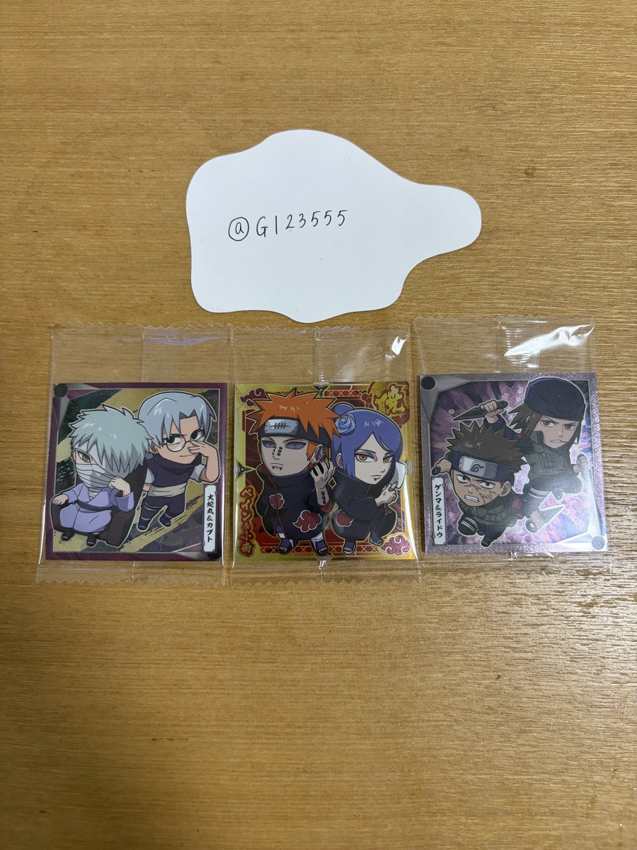 GI23555's tweet photo. 【交換】NARUTO にふぉるめーしょん ウエハース vol.5

譲：ペイン&amp;小南、大蛇丸&amp;カブト、ゲンマ&amp;ライドウ

求：日向ネジ♾️(同異種)、奈良シカマル、ロックリー、我愛羅、奪還組
テンテン(異種)

郵送交換のみ📮
検索からもお気軽にお声掛けください！ https://t.co/tVJOH4arkl