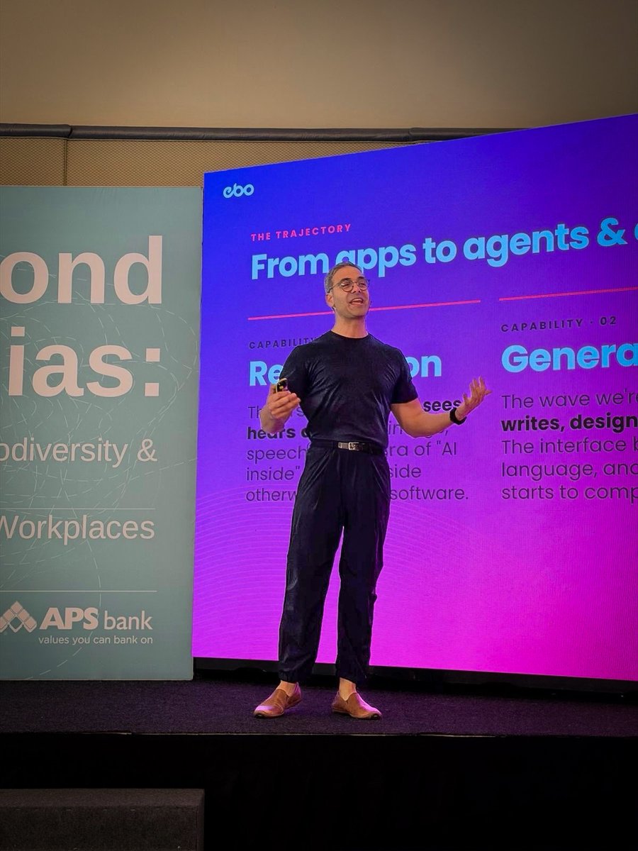 gegegatt's tweet photo. Great to deliver the keynote at 'Beyond the Bias' today.
My main point: #AI will not automatically make work more inclusive. It will either widen the gaps we already have, or help us close them faster. The difference is leadership, literacy and values built into systems. https://t.co/qKQkE2HHus
