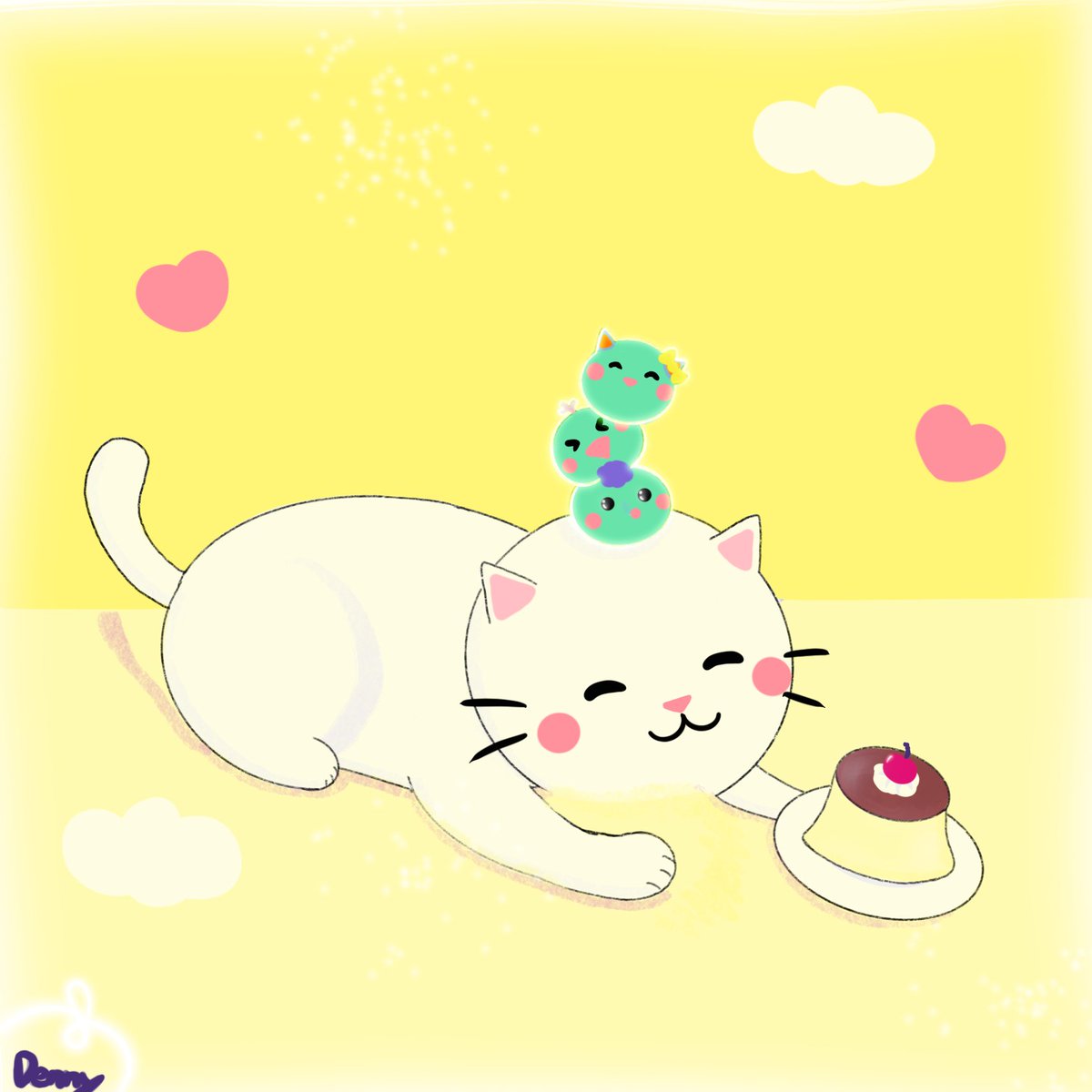 DTanbo's tweet photo. 明日のラッキーカラーは黄色！！
ふわふわミントイエローでやさしい気分！
#イラスト　#ゆるいイラスト　#絵描きさんと繋がりたい https://t.co/yApYyyNVtW