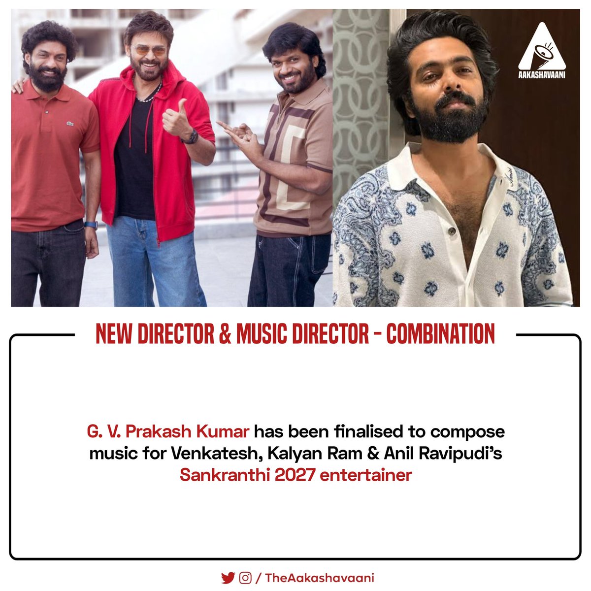 TheAakashavaani's tweet photo. #VenkyAnil5 - A very good choice….. https://t.co/3OwbCfRK5x