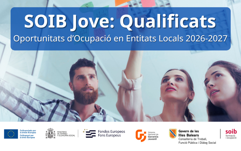 SOIBgoib's tweet photo. 📣 SOIB JOVE QUALIFICATS ENTITATS LOCALS 2026-2027
🔹 Auxiliar administratiu/va
📍 Escorca
🔎 Oferta 042026002264
🎯 Per a joves de 18 a 29 anys inscrits al SOIB i a Garantia Juvenil.
💼 Adquireix experiència professional a l’administració local.
📅 Inscripció fins al 03/06/2026 https://t.co/WVqvP48h8L