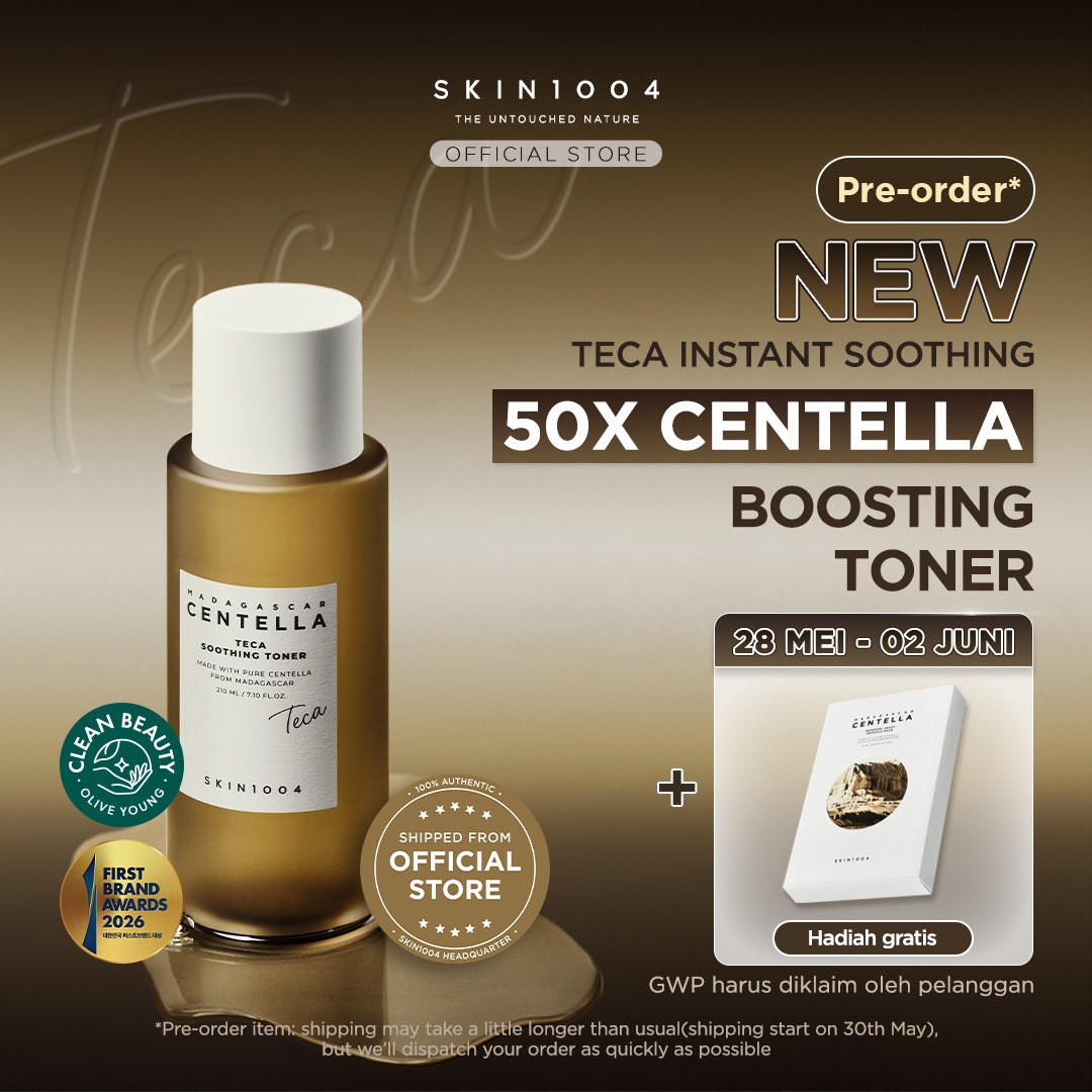 swankyeol's tweet photo. It’s finally here ✨ TECA Series 50X Centella dari SKIN1004 resmi launching di TikTok Shop!

fokus utamanya soothing care + barrier protection buat kulit yg lagi sensitif dan butuh extra calming🌿 https://t.co/gpmX18TlNj