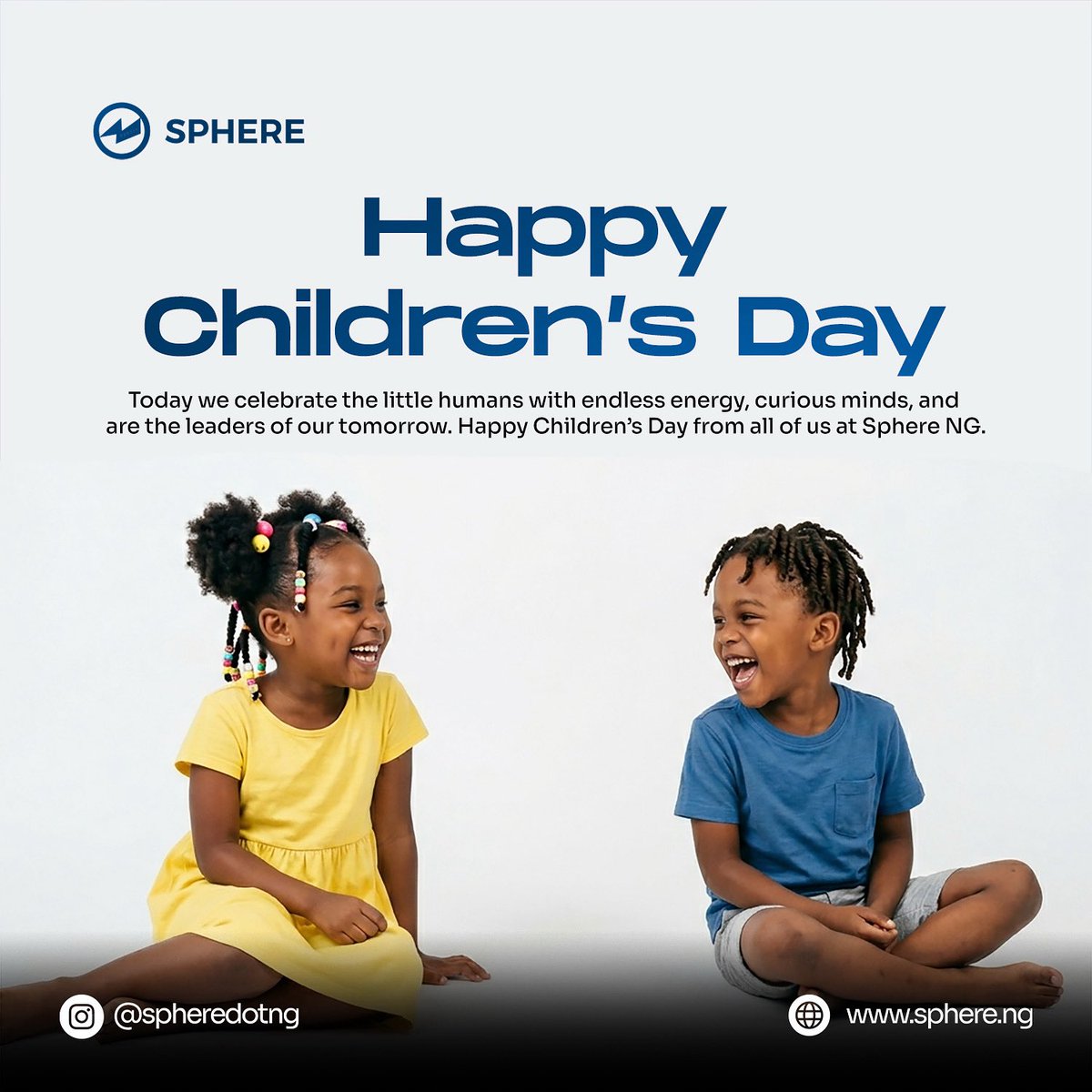 SphereNG's tweet photo. Happy Children’s day to all our tomorrow’s leaders 🎊

#Childrensday #SphereNg https://t.co/8KvX4KcQQa