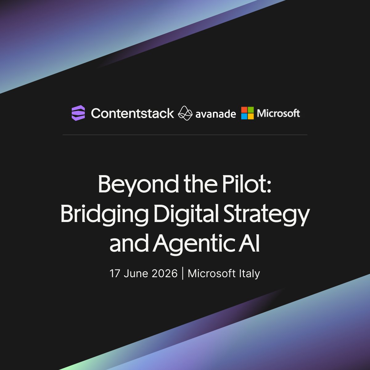 Contentstack's tweet photo. Retail AI has moved from experimentation to execution, which is why we’re partnering with @Microsoft and @Avanade for an exclusive half-day event built for retail leaders ready to operationalize AI at scale. Excited to connect! https://t.co/Q98jKuHAP8