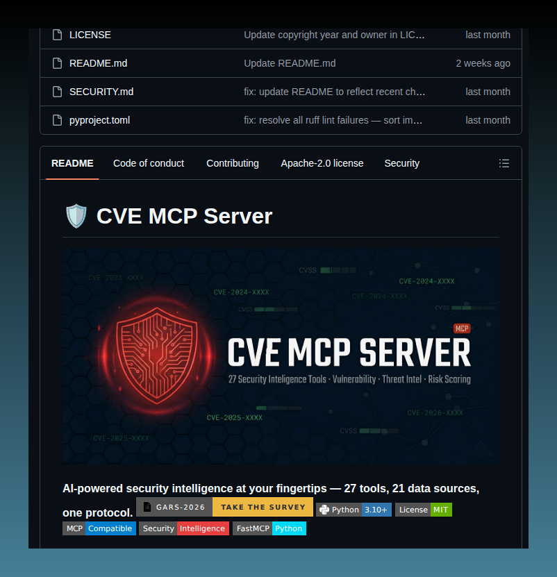 tom_doerr's tweet photo. Gives Claude access to 27 security intelligence tools

https://t.co/ojUxXKp7Lw https://t.co/vV9agAMd5V