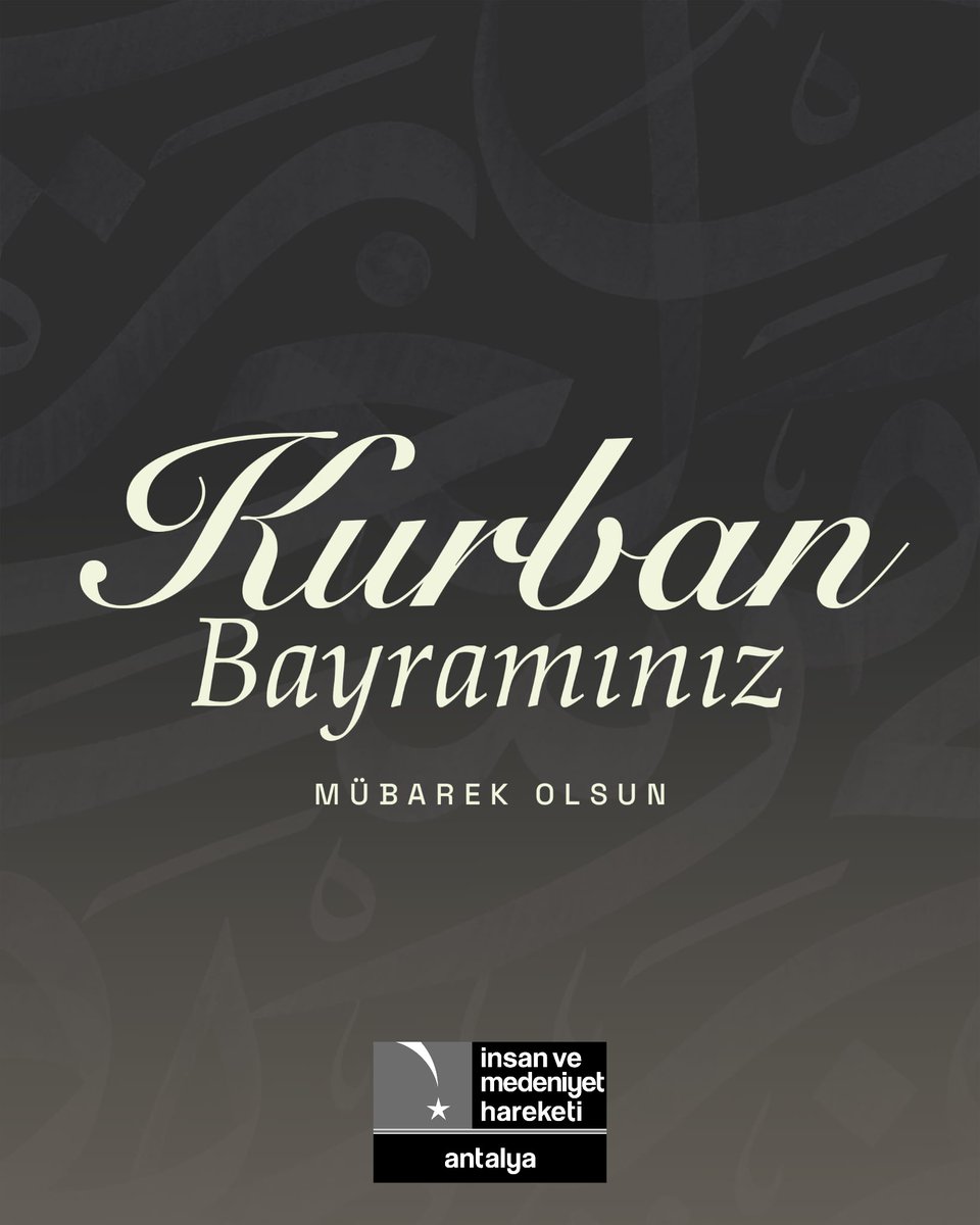 imhantalya's tweet photo. Âlem-i İslam’ın Kurban Bayramı’nı tebrik ediyor, başta Doğu Türkistanlı ve Filistinli kardeşlerimiz olmak üzere, tüm mazlum coğrafyalara huzur ve selamet, insanlık için hayırlar getirmesini Rabbimizden niyaz ediyoruz.

Kurban Bayramımız Mübarek Olsun! https://t.co/UgnITyHTse