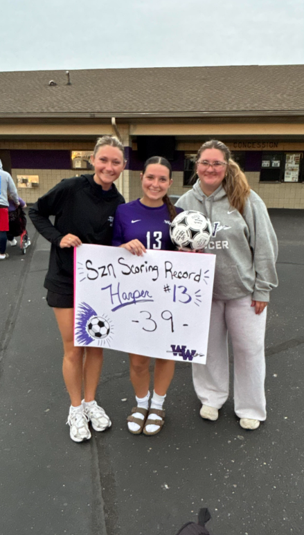 WoodhavenHigh's tweet photo. Congratulations to Harper Barnhart on breaking two school records.  The first is for single season assists with 25 and the second is for goals in a season with 39.  Way to to Harper. https://t.co/2x6Rlf7i1b