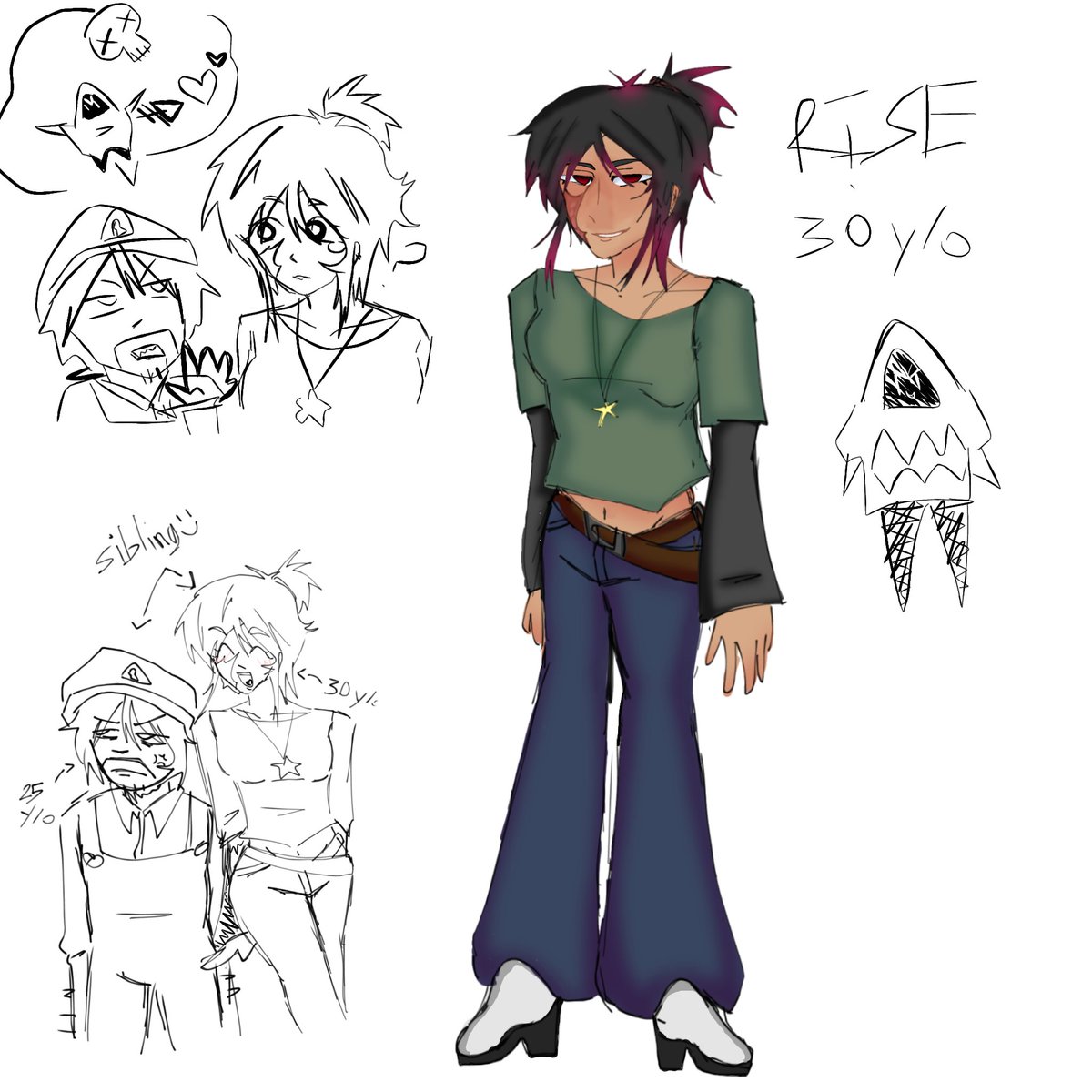 SigmaZ432249's tweet photo. Some adults female ocs that I have. (You can also draw a fan art of Rise(the tank top one which is ykmet oc) maybe.. 👀) https://t.co/SNP5Idv3t1