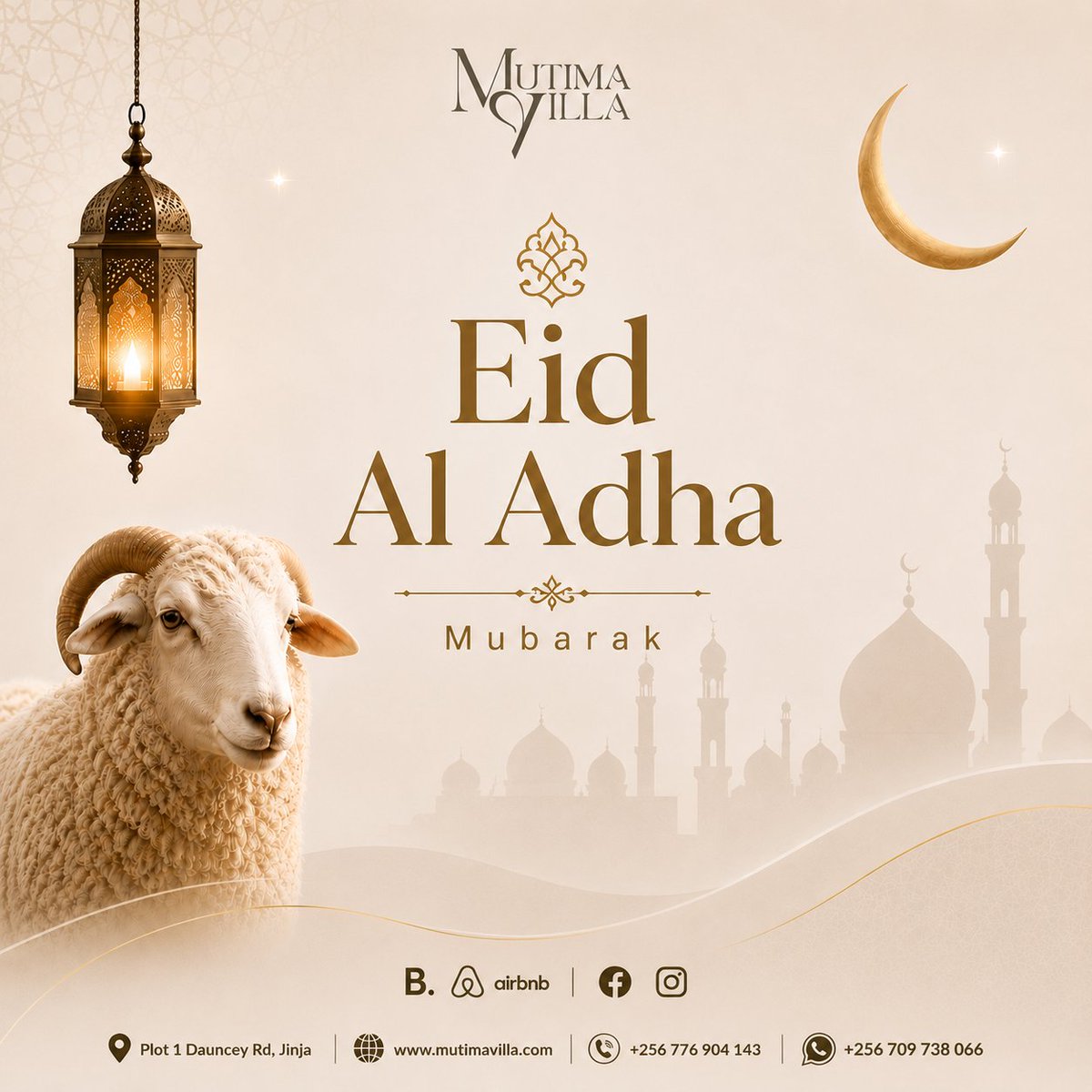 mutima_villa's tweet photo. “And whoever honors the symbols of Allah — indeed, it is from the piety of hearts.” — Qur’an 22:32

Eid Mubarak to our Muslim brothers and sisters 🤍
May your homes be filled with peace, laughter, love, and countless blessings this Eid Al Adha. 🌙
— Mutima Villa https://t.co/BNb39GP92O