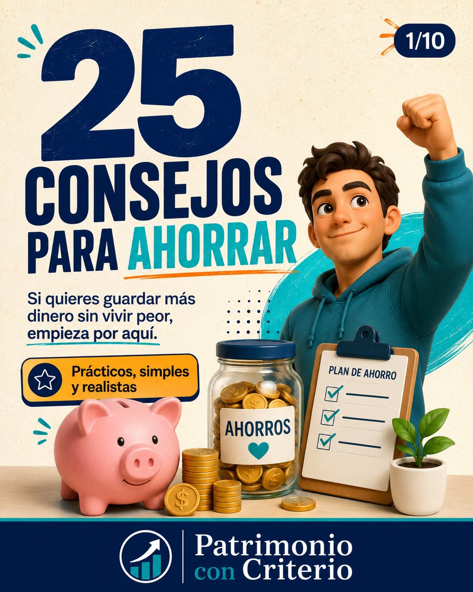 patrimcriterio's tweet photo. 25 consejos para ahorrar dinero de forma rápida

-HILO- 🧵⤵️

El 8 es el más importante. https://t.co/2FRW0FfsH5