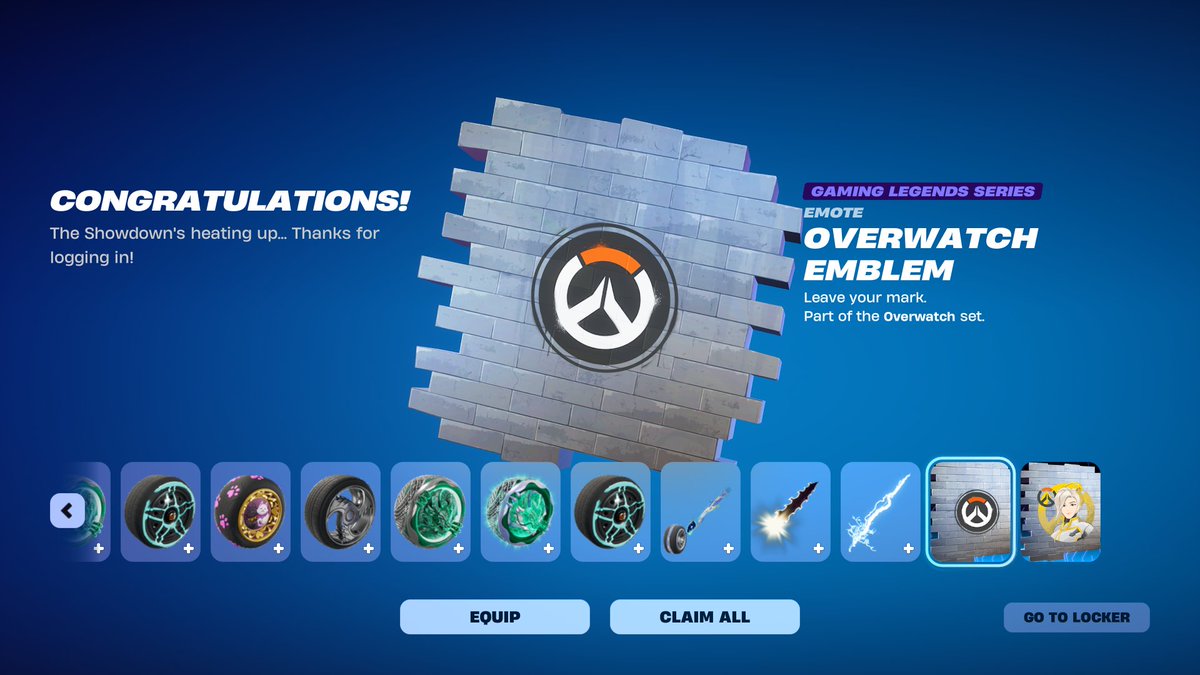 FN_Assist's tweet photo. Both #TeamIceKing and #TeamFoundation's 3rd Milestone of Act III has been reached!

The 'Overwatch Emblem' and 'Mercy's Crest' Sprays are now available upon login! https://t.co/3gdKZT6ByW