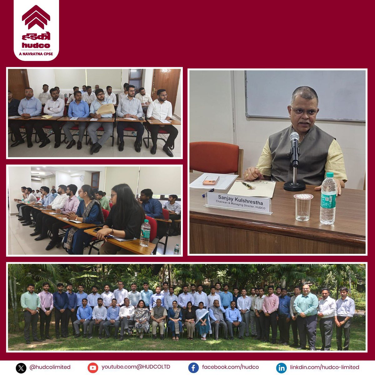 hudcolimited's tweet photo. During the Training-cum-Induction Programme of HUDCO’s newly recruited Trainee Officers Batch 2026, Shri Sanjay Kulshrestha, CMD, interacted with the young officers and engaged in an insightful discussion on their aspirations, expectations from HUDCO, training experience so far, and enthusiasm as they embark on their professional roadmap.

Encouraging the trainees to contribute with dedication, innovation, and commitment, CMD highlighted their role as the future assets of HUDCO and nation builders who will contribute towards shaping sustainable and inclusive development for a Viksit Bharat. He also extended his best wishes to the officers for a successful and impactful journey ahead with HUDCO.

@SANJAYKUL31 @MoHUA_India @Secretary_MoHUA @mlkhattar @RBI @tokhansahu_bjp 

#HUDCO #TrainingProgramme #InductionProgramme #FutureLeaders #NationBuilders #EmployeeEngagement #YoungProfessionals #Leadership #BuildingIndia #SustainableDevelopment #HUDCOFamily