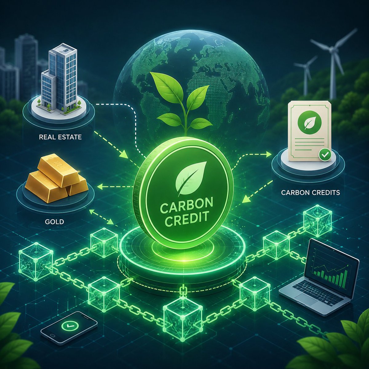 PixelWebSolns's tweet photo. 🚨 #Interesting fact:
Carbon credits are now becoming a part of the Real-World Asset (#RWA) revolution.
Just like real estate and gold, carbon credits can also be tokenized and traded on-chain.
The #future of sustainability could run on #blockchain technology.🌎
#CarbonCredits https://t.co/XDT2QzdEEG