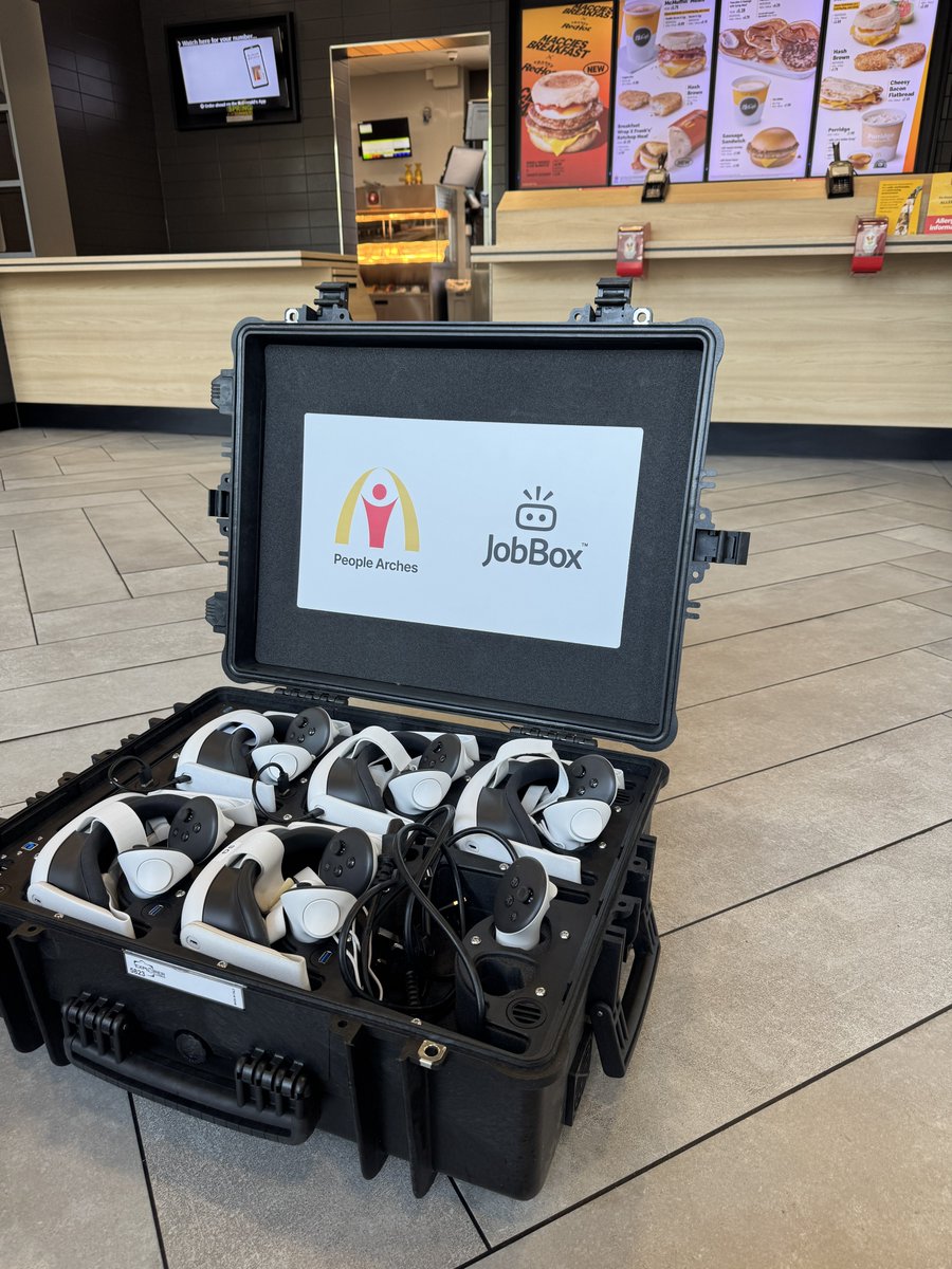 AlexTench's tweet photo. Feeling really proud! 

Today me and Laura Harvey delivered her first Job Box VR into Mcdonalds UK! 

And has just booked her first public talk about it on 10th June! 

We have the next order for Job Box already looking forward to announcing who the next client is! 

#JobBoxVR

thanks for the last minute render Scott Gibson