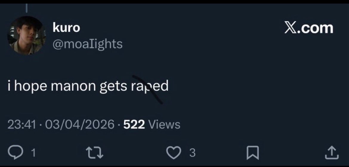Manonjeanies's tweet photo. i hope this sees the same rightful outrage as when sophia recieved the same threat from a setup account https://t.co/phwGOdSEXy