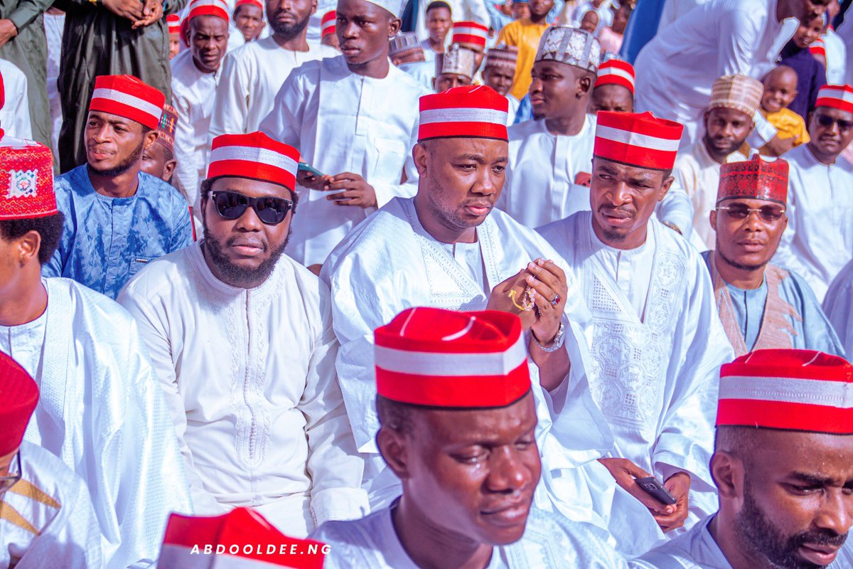 SaifullahiHon's tweet photo. His Excellency Sen @KwankwasoRM PhD, FNSE, Wednesday (27th. May 2026), observed the Eid prayers at Late Alhaji Musa Sale Kwankwaso Mosque, Miller Road, Kano State, alongside a massive gathering of the Muslim Ummah.

May Allah accept our prayers and sacrifices, bless Kano State with peace, unity and progress, and grant Nigeria lasting prosperity, security and abundant blessings. 

Ya Allah, ka zaunar da zaman lafiya a kasarmu, ka shirya mana shugabanni nagari, ka kuma karɓi ibadun al’ummar Musulmi baki ɗaya. Eid Mubarak
