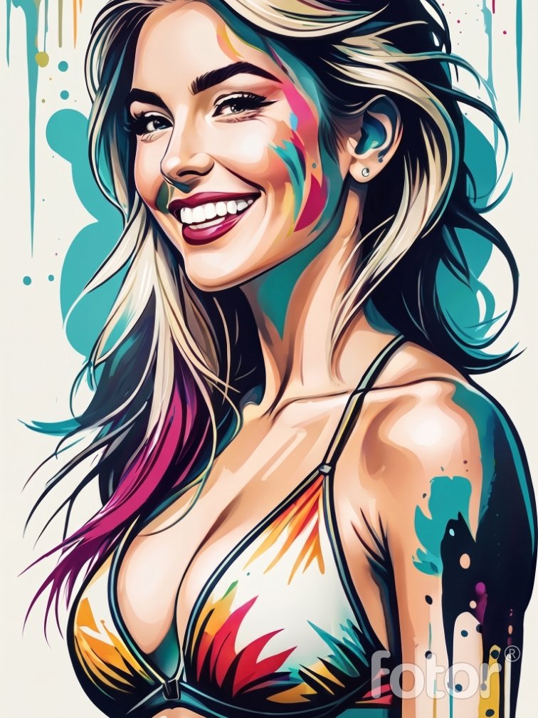 tracingflock's tweet photo. “Chromatic Wildfire” ⚡🎨

She doesn’t wear color —
she becomes it.

Paint splashes like emotion, neon streaks like memories, and a smile bright enough to turn chaos into art. A fusion of modern pop-art, graffiti energy, and polished digital portraiture.

Made to feel loud, alive, and unforgettable.

#DigitalPainting #FotorAI