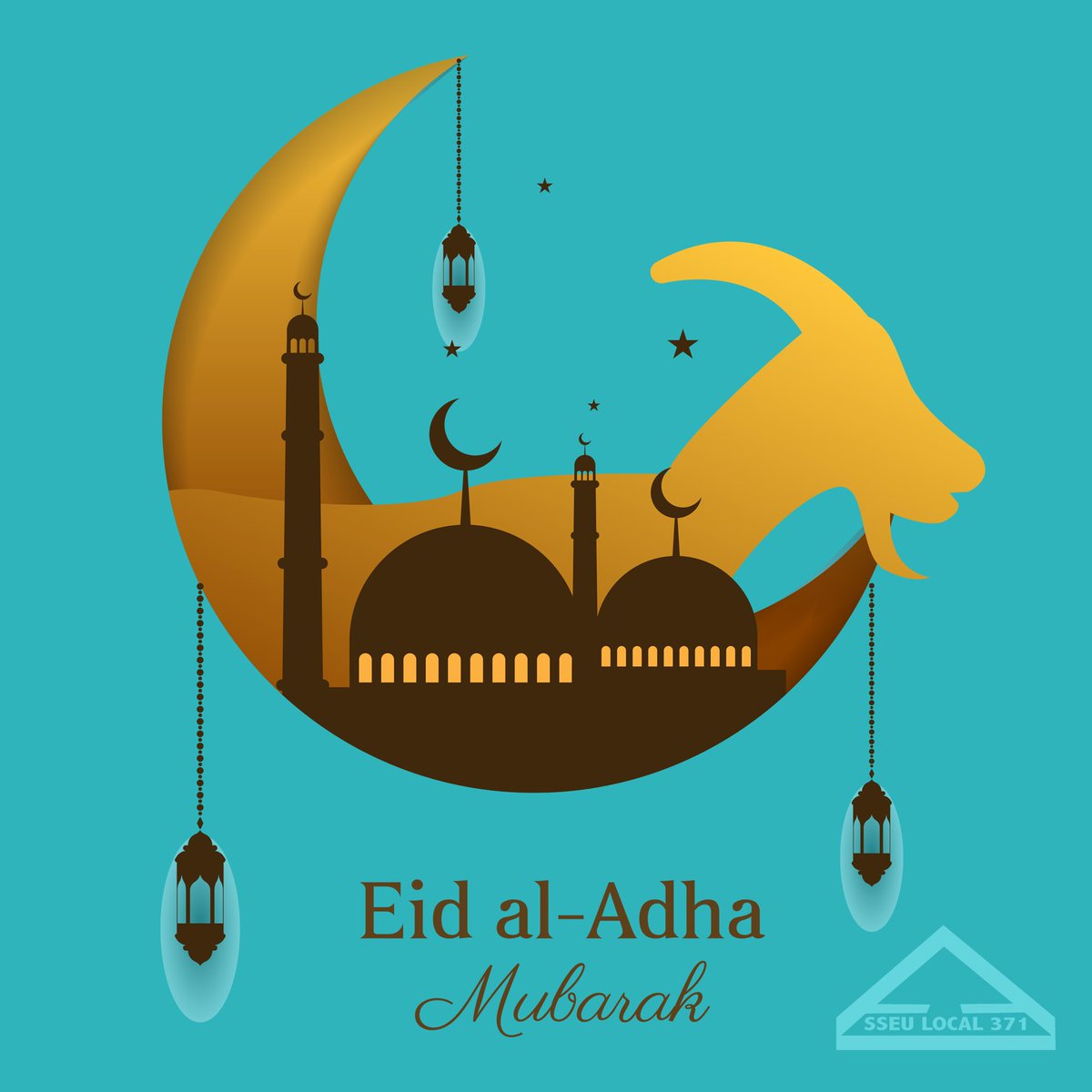 MightyUnion's tweet photo. SSEU Local 371 would like to wish everyone celebrating a very festive Eid Al-Adha!

☪️ 🐑 ☪️ 🐑 ☪️ 🐑 https://t.co/VlfVJx2cW9