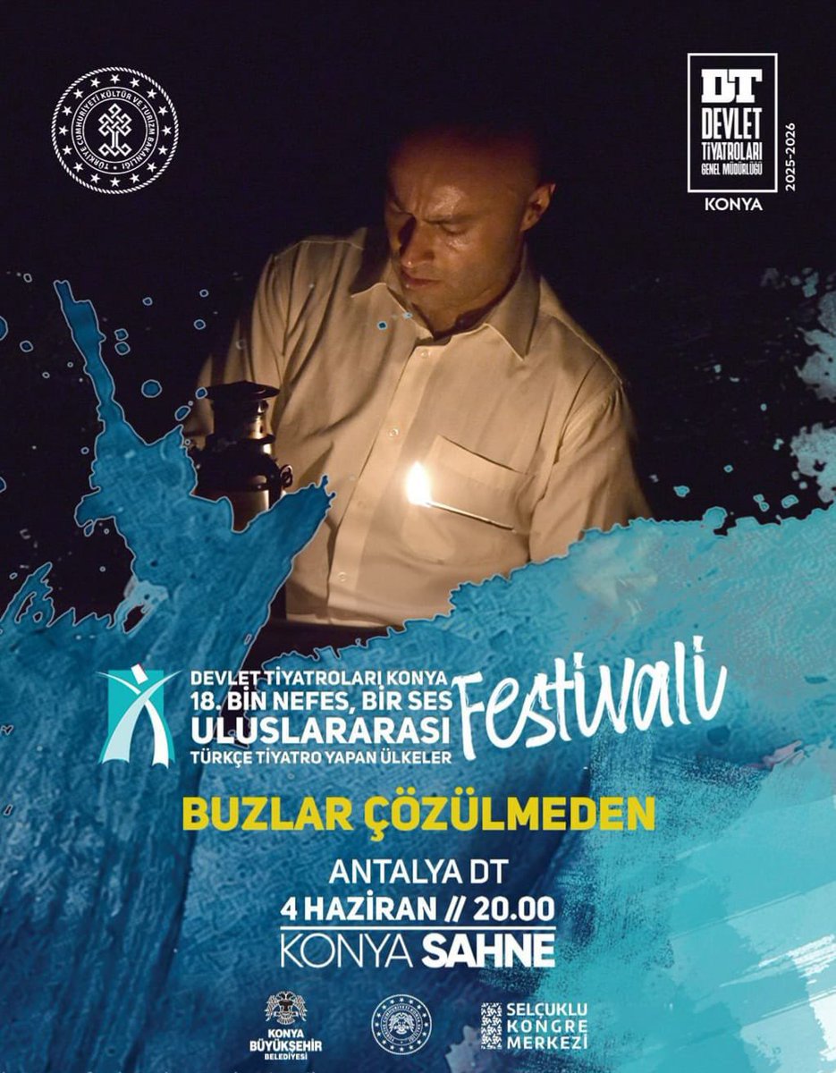 scckonya's tweet photo. 18.Uluslararası “Bin Nefes Bir Ses” Türkçe Tiyatro Yapan Ülkeler Festivali, tiyatronun evrensel dilini farklı coğrafyalardan gelen sanatçılar ve tiyatroseverlerle aynı sahnede buluşturuyor. 🎭

#selcuklukongremerkezi #tiyatrofestivali #tiyatroskmde #dünyanrenklensin https://t.co/HrGzmRrHY5