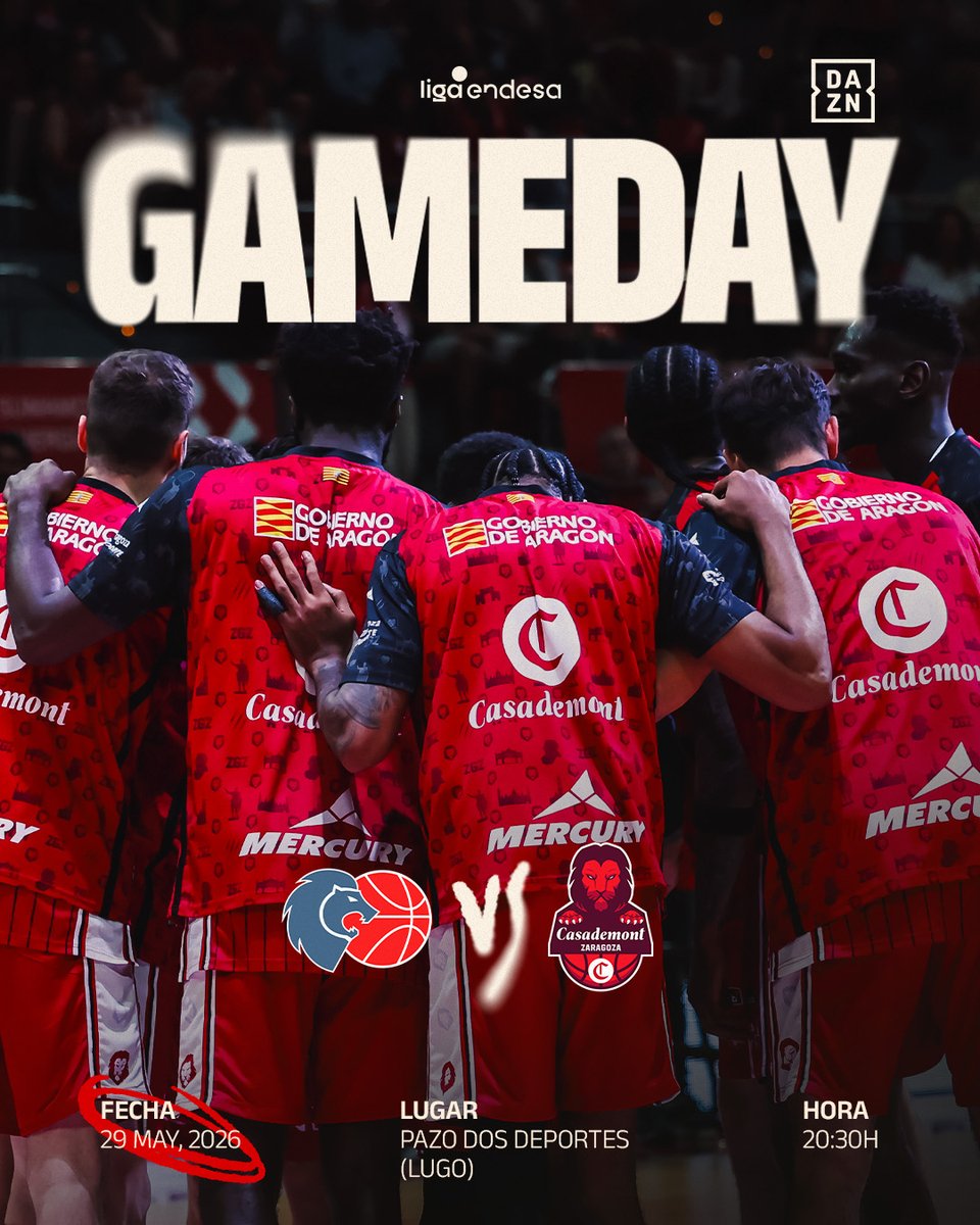 casademontBZ's tweet photo. ❤️ 40 minutos por delante, una final por la permanencia.

🏆 J.34 #LigaEndesa
⏰ 20.30h
🆚 @CBBreogan 
📍 Pazo dos Deportes Lugo
📺 @DAZN_ES
📻 @aragonradio https://t.co/MNClGqrD8I