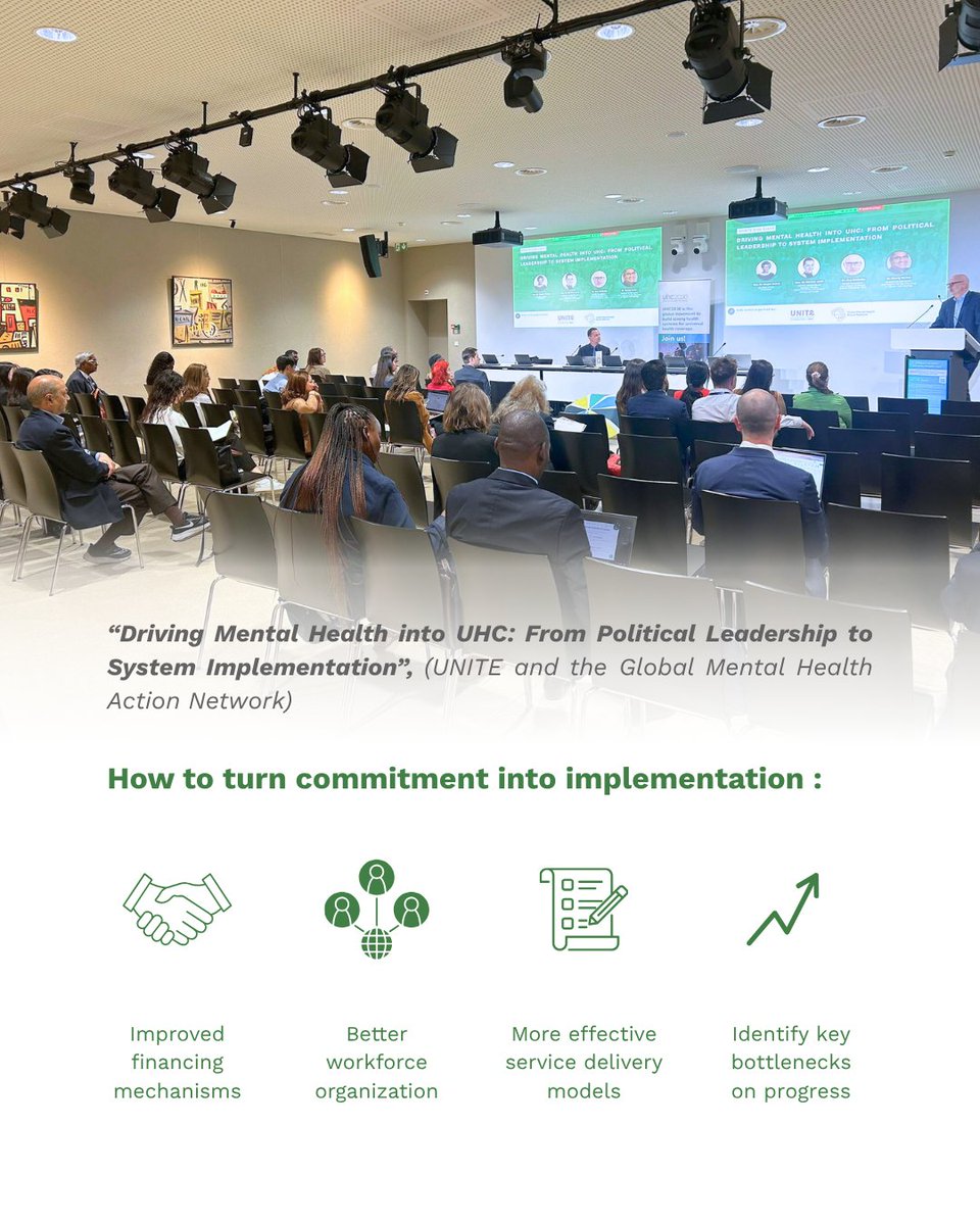 UNITE_MPNetwork's tweet photo. Last week at #WHA79 in Geneva, UNITE was at the heart of the global mental health conversation, contributing to key conversations shaping the future of global mental health.
 
Join parliamentarians, partners, researchers and funders for dialogue at #UGS2026

#WHA79 #GlobalHealth https://t.co/Wj7mn9ASTN