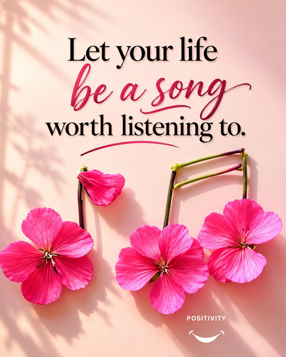 PositivitySaid's tweet photo. Make your days so full of passion, peace, and purpose that your life becomes its own beautiful melody. 🎶🌸

What’s one thing that makes your life feel more meaningful lately? https://t.co/OwKmpmdAoj