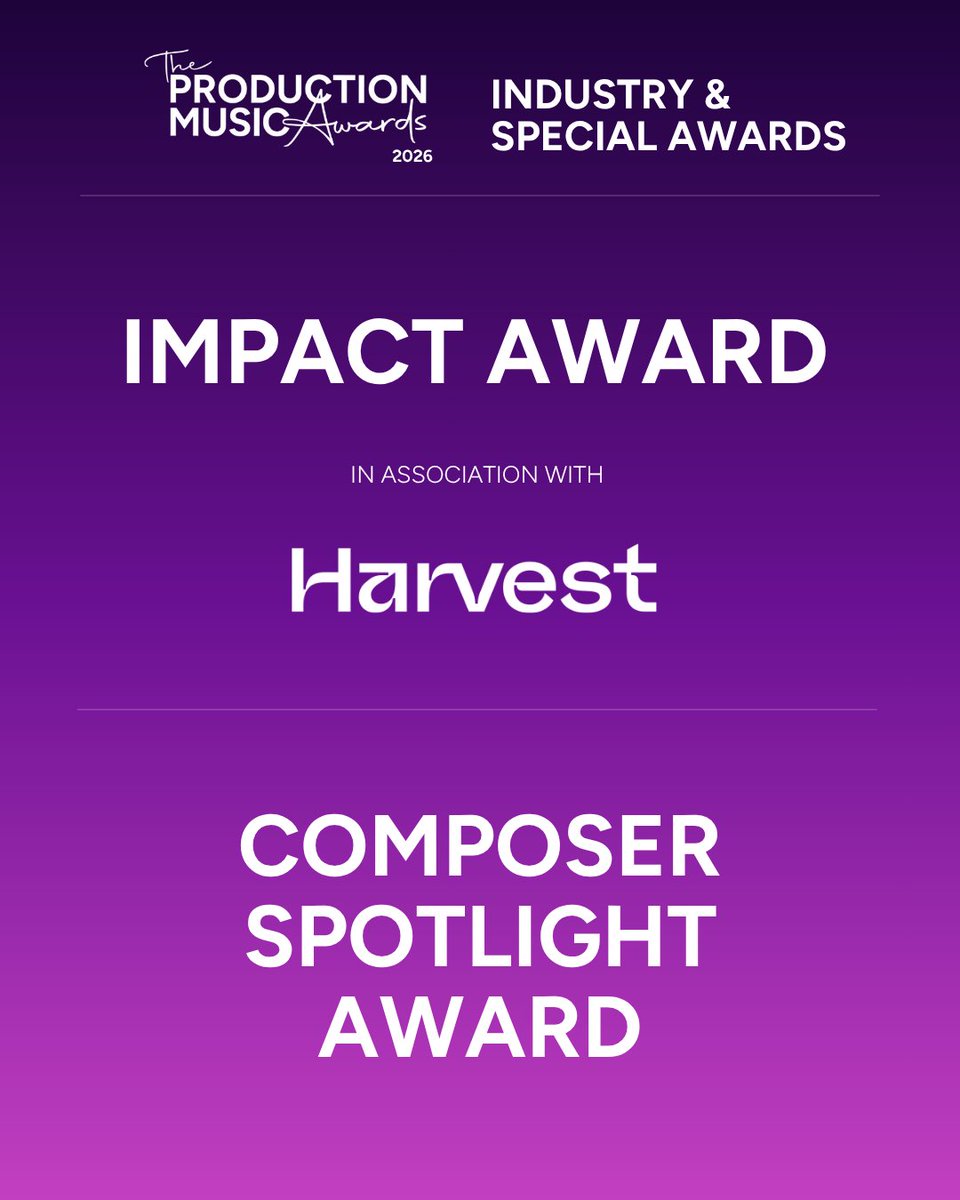 ProdMusAwards's tweet photo. @PRSforMusic @MCPSProdMusic @harvestmedia 🚨🔥 Entries for the Production Music Awards 2026 are OPEN!

Industry &amp; Special Awards

Submit your best work by 5th July. Ready? Let's go. 🏆
🔗 https://t.co/QNwxkgNI8j

Huge thanks to our sponsors @PRSforMusic, @MCPSProdMusic &amp; @harvestmedia! 🤝

#ProductionMusicAwards https://t.co/1bKjMLNjgv