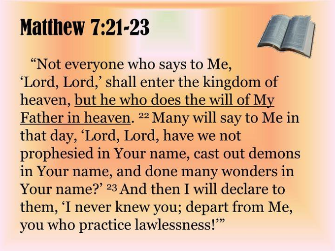 sesrob's tweet photo. @RNCResearch QUOTE FROM JAMES TALARICO "Jesus tells us exactly how we're going to be judged: by feeding the hungry, by healing the sick, and by welcoming the stranger" - WELL THESE PEOPLE DID ALL THAT AND STILL WENT TO HELL. WHY? BECAUSE THEY REFUSED TO REPENT OF THEIR SIN. LAWLESSNESS IS SIN https://t.co/4veKaaGb5q