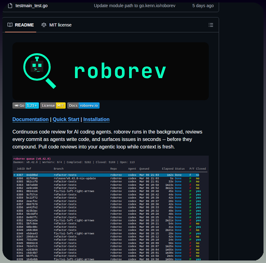 tom_doerr's tweet photo. Background code review for AI coding agents

https://t.co/Q2yHzLMQmt https://t.co/DuGqyDsXXw