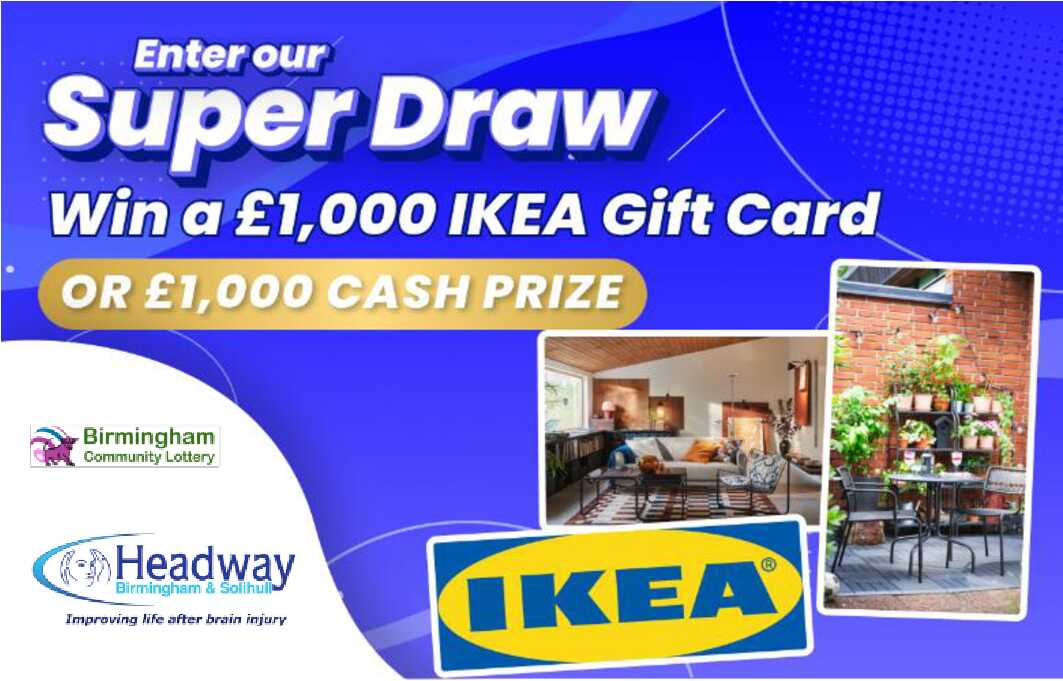 HeadwayBS's tweet photo. Shout our for people to play Birmingham Community Lottery... have fun and support some fantastic local causes including @HeadwayBS.
With a £1,000 IKEA voucher to be won as well as the usual cash prizes, it's a great time to have a go!
https://t.co/z5AbkH5q3J https://t.co/2NBsfMISzm