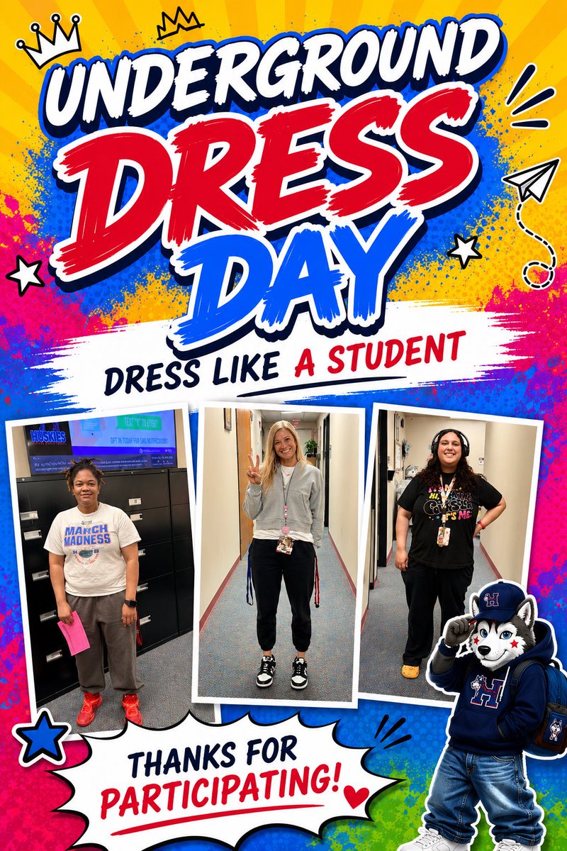 MrsDaniWright's tweet photo. The Gr8 Escape Underground Dress Day: Dress Like A Student! @HopperMS! Thanks for participating! #finalcountdown #WeAreThePack #summerbreakloading @KoachGreen https://t.co/nQPGVOCO5h