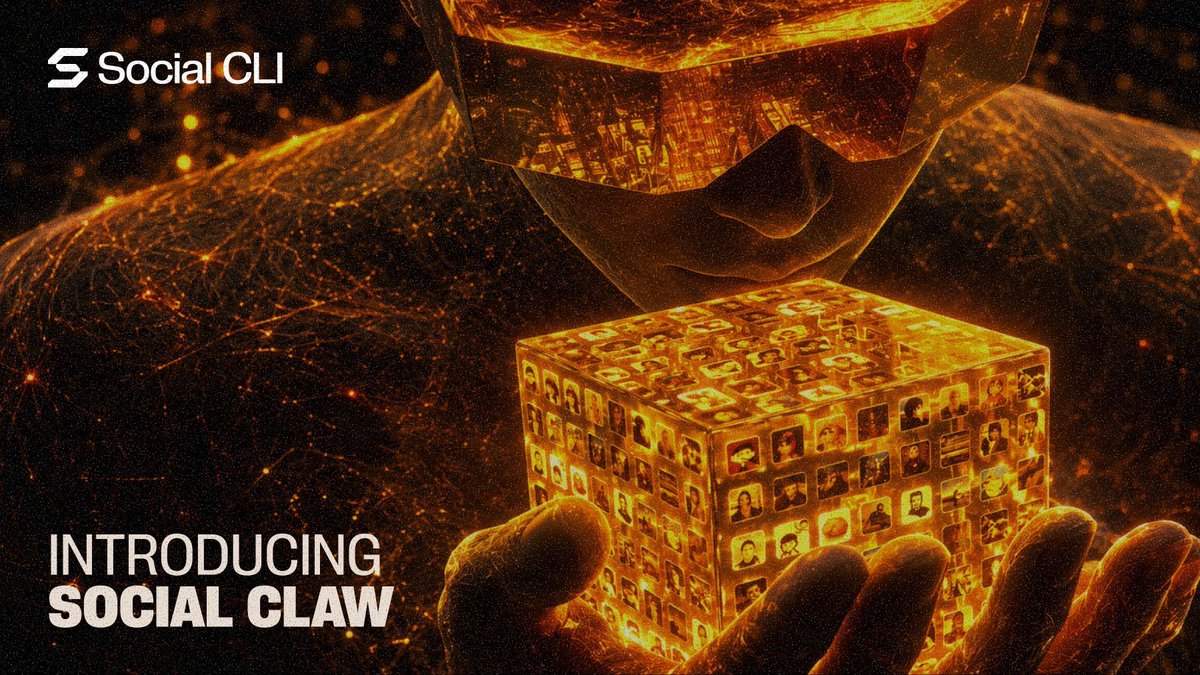 SocialCLI's tweet photo. Most AI agents can generate content.

Very few can actually operate.

Social Claw changes that.

Social Claw is an open source, containerized AI agent that runs directly on your machine and turns social media into an autonomous operational layer.

Install the Social CLI skill and your agent can post, schedule, analyze engagement, manage replies, and operate across 15 social platforms from a single conversation.

Every agent runs inside its own isolated container with persistent memory, scheduled workflows, web access, secure credential injection, and AI-native debugging built in.

No fragmented dashboards.
No manual switching between platforms.
No operational chaos.

Just tell the agent what needs to happen:
“Post the launch update.”
“Schedule tomorrow’s campaign.”
“Reply to unanswered DMs.”
“Analyze engagement performance this week.”

And the agent handles the rest.

Open source infrastructure for autonomous social operations.