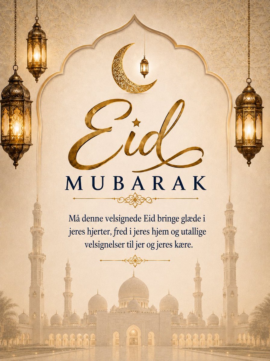 MKADenmark's tweet photo. Glædelig Eid ul Adha! 🌙✨

Denne højtid minder os om hengivenhed, taknemmelighed og medfølelse. Må denne Eid bringe fred, glæde og velsignelser til alle. 🤍

Ungdoms organisationen i Islams Ahmadiyya Menighed Danmark ønsker alle en velsignet Eid-fejring! 🕌
#Eid #Islam #Denmark https://t.co/G75uHVm3Lt