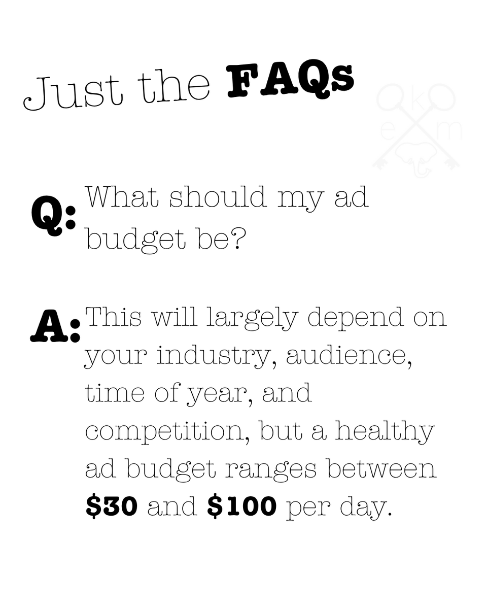 ElephantKey's tweet photo. “How much should I spend on ads?”

Here is a general range for you to start thinking about, but if you’re wondering what it would be for you, it’s best if we have a quick phone conversation, so reach out to me here.

📲(402) 213-6489

#MarketingAgency #B2BMarketing #PaidAds https://t.co/jxhGgjpLqe