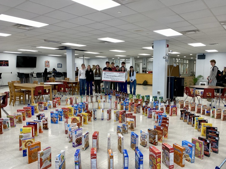NCollegiate's tweet photo. Our NCIVS Key Club organized a cereal drive for the Inn of the Good Shepherd as part of the Inn's "Dom-Inn-OHs" community challenge. The drive concluded with a knockdown of all the donated cereal boxes. NCIVS raised over $500 in addition to the donated cereal. Well done Vikings! https://t.co/uTATGaHfko