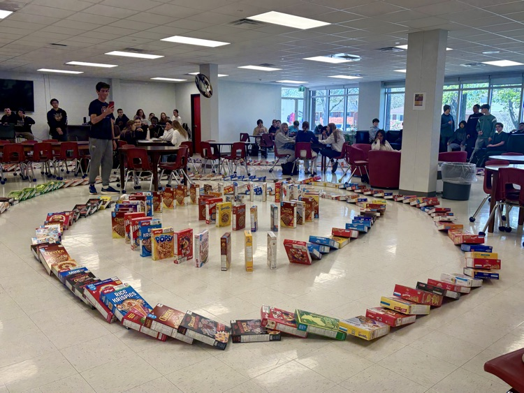NCollegiate's tweet photo. Our NCIVS Key Club organized a cereal drive for the Inn of the Good Shepherd as part of the Inn's "Dom-Inn-OHs" community challenge. The drive concluded with a knockdown of all the donated cereal boxes. NCIVS raised over $500 in addition to the donated cereal. Well done Vikings! https://t.co/uTATGaHfko
