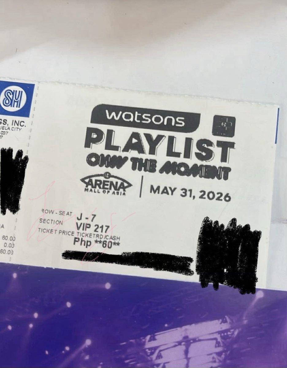 tkoyakiyuta's tweet photo. WTS LFB

Watsons Playlist Concert !!

2x Lowerbox VIP section 217, row J 
4,500 ea

- dm meee !!

rfs: nagka emergency 🥲

# sb19 maki december avenue https://t.co/fJM6Uci18R