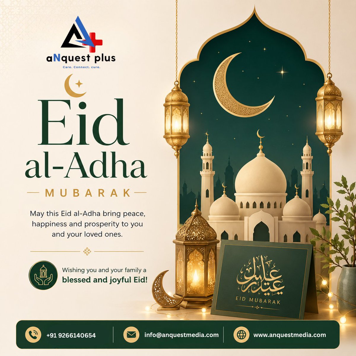 aNquestplus's tweet photo. Eid al-Adha Mubarak 🌙✨

Wishing you peace, happiness &amp; prosperity from the team at aNquest Media 🤍

📞 +91 9266140654
📧 info@anquestmedia.com
#EidMubarak #EidAlAdha #Bakrid #FestiveWishes https://t.co/8p1APQUCCz