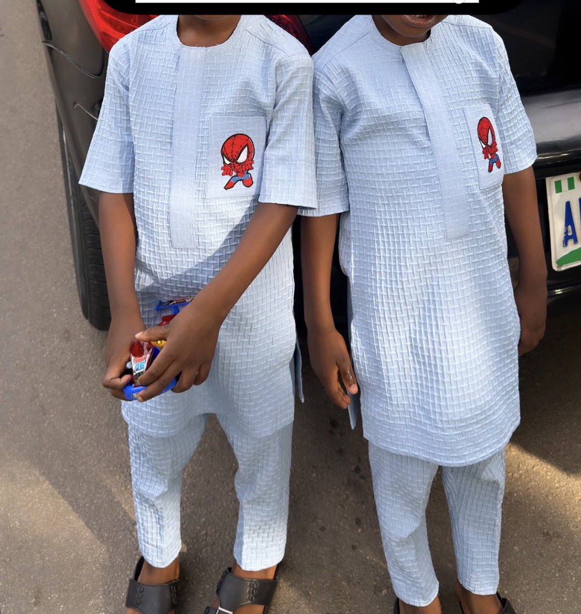 BashirElRufai's tweet photo. Eid Mubarak from me &amp; my Spider-Man heroes. May Allah accept our ibadah. Ameen. https://t.co/vbUZvdZjCf