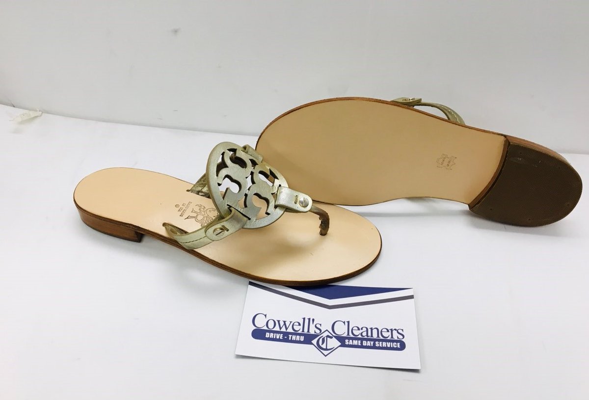 CowellsCleaners's tweet photo. Don’t toss them—restore them.
Your favorite sandals can be repaired, refreshed, and made to look like new again. More wear, less waste, and a whole lot of life left. https://t.co/Ek1B9L2bzU