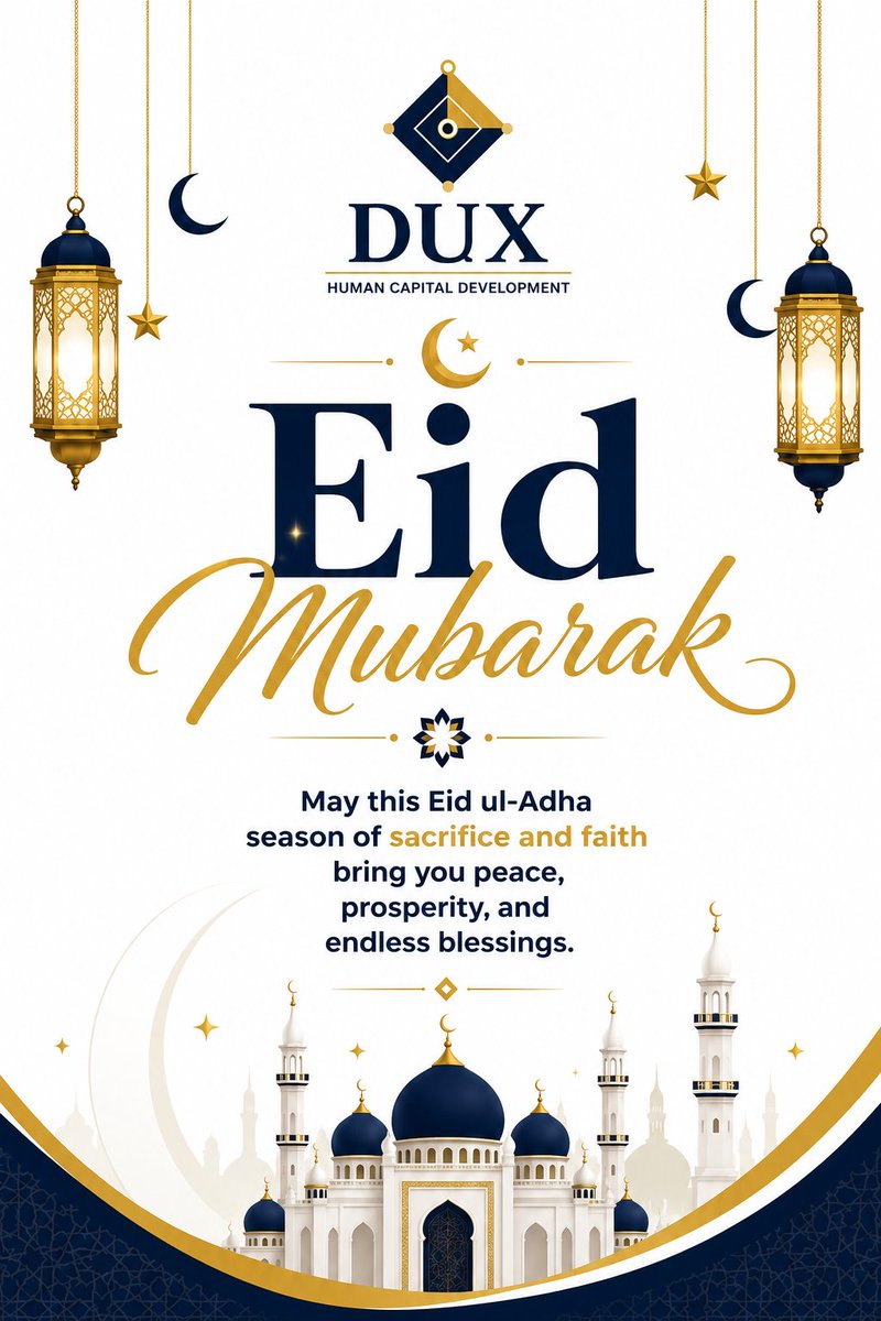 Dux_Ltd's tweet photo. On this blessed occasion of Eid ul-Adha, may Allah accept your prayers and sacrifices this Eid. 🌙✨
 #mfon_mode #duxlimited #eidmubarak #EidBlessings https://t.co/hxgeue6t2A