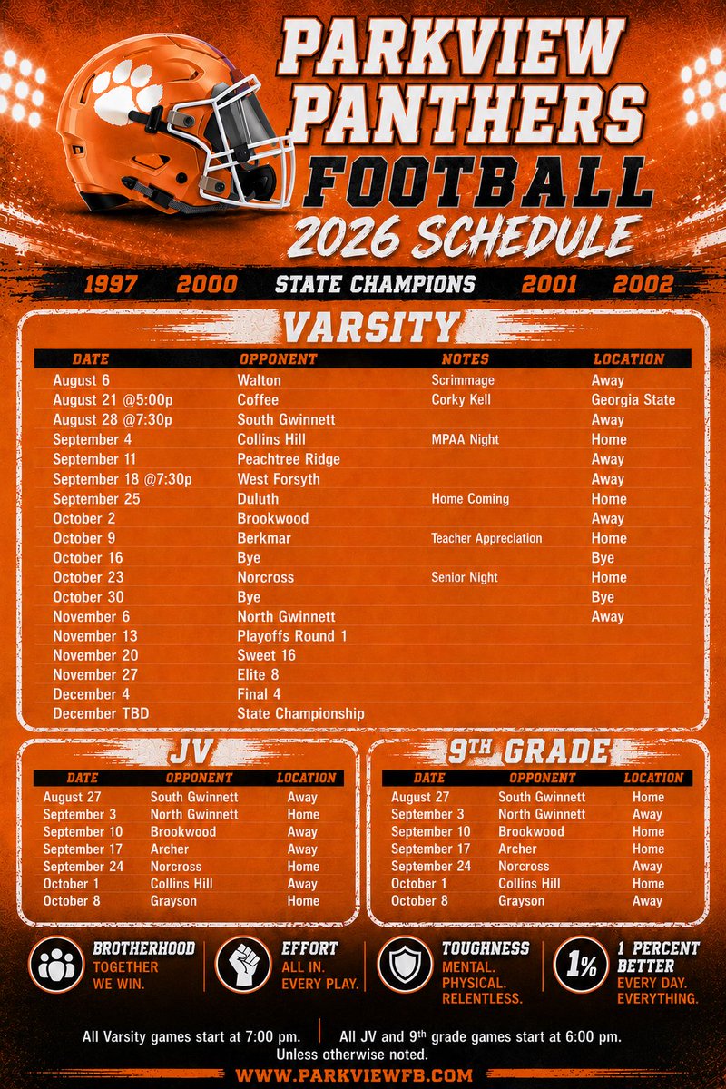 ParkviewFB's tweet photo. Excited about 2026 season from top to bottom of our program. Get your popcorn ready #BET https://t.co/08CzaQ1AUz
