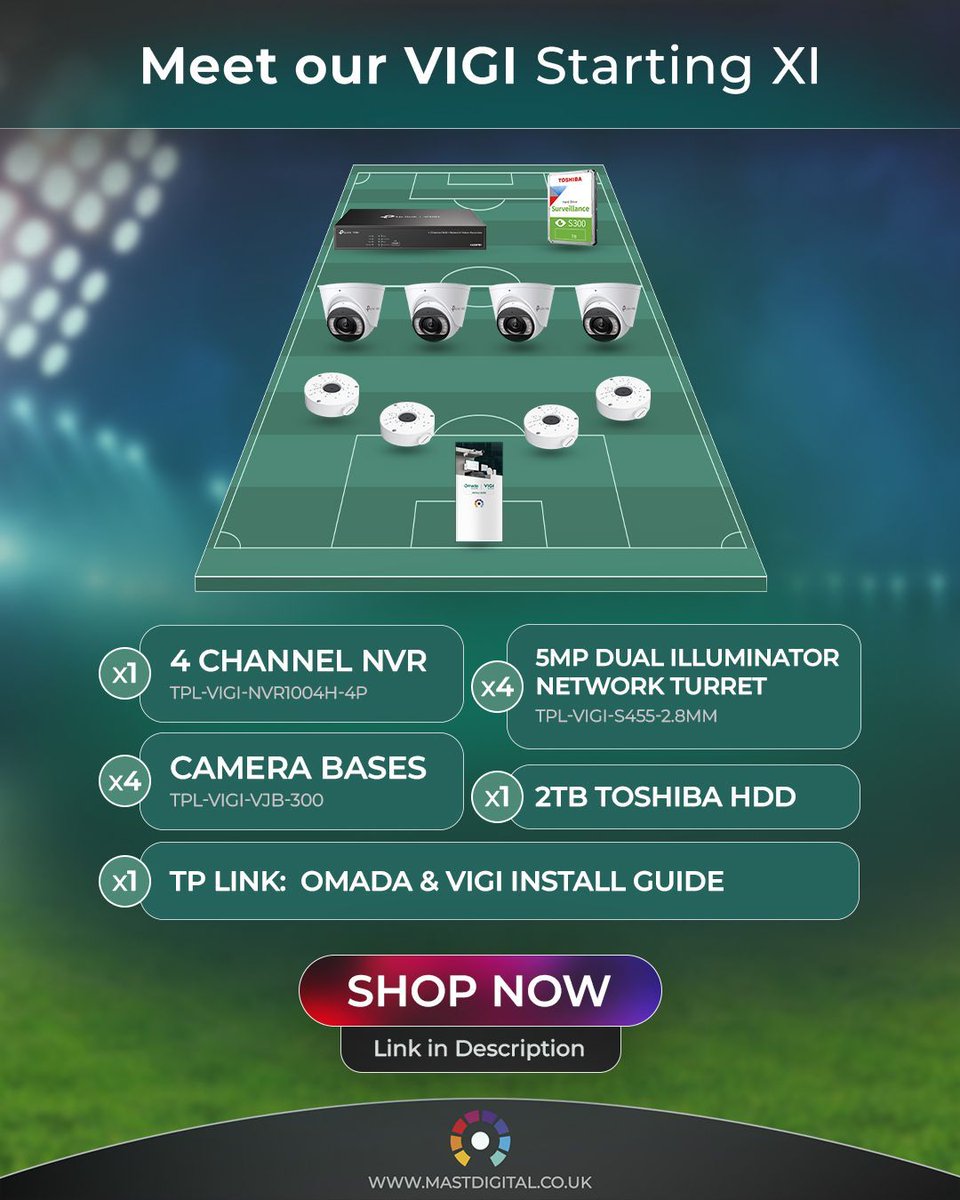 MASTDigitalUK's tweet photo. Final Week to Enter the Draw! ⚽ 📺 

Don’t miss out on your chance to enter our TP-Link prize draw for your chance to win a 55’’ TV - just in time for the 2026 World Cup!

🌐 Omada Networking Range - https://t.co/gBVTwwaxo4 
🌐 VIGI CCTV Bundle - https://t.co/eAVFbRDkHA https://t.co/4R1NZnKRdD