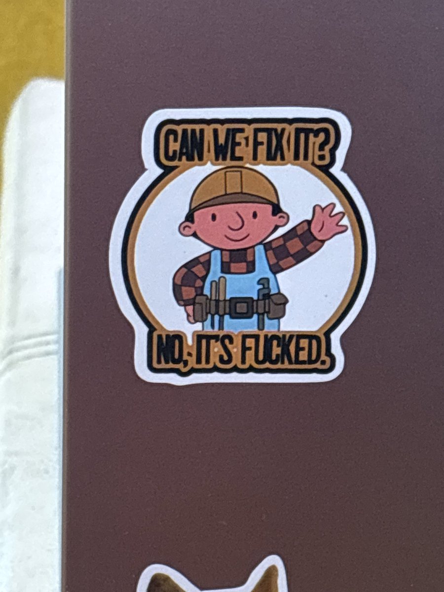 KarryInProduct's tweet photo. Spotted at office: the realest sticker on a developer's laptop https://t.co/ljBQQzs8Xt