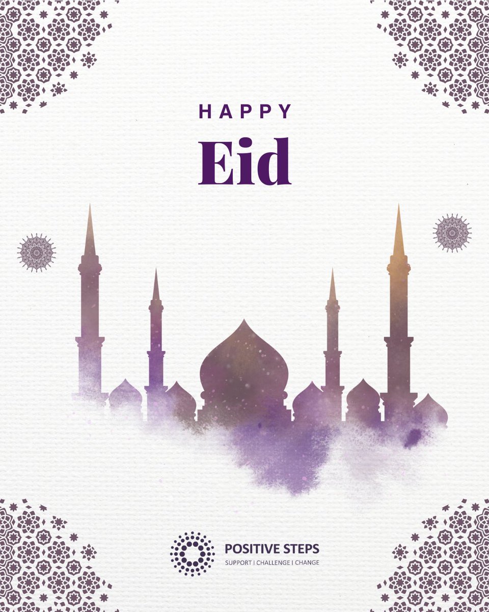 PositiveSteps's tweet photo. Eid Mubarak from all of us at Positive Steps 🌙✨
Wishing you and your loved ones a blessed and joyful day! 💜 https://t.co/s81oCinhA9
