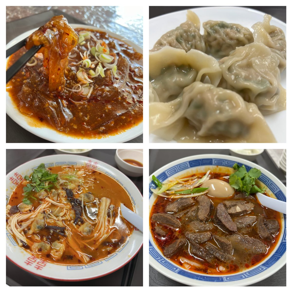 今日は昆布水翡翠麺とエビみそラーメンと台湾ラーメンと極太麻婆春雨と