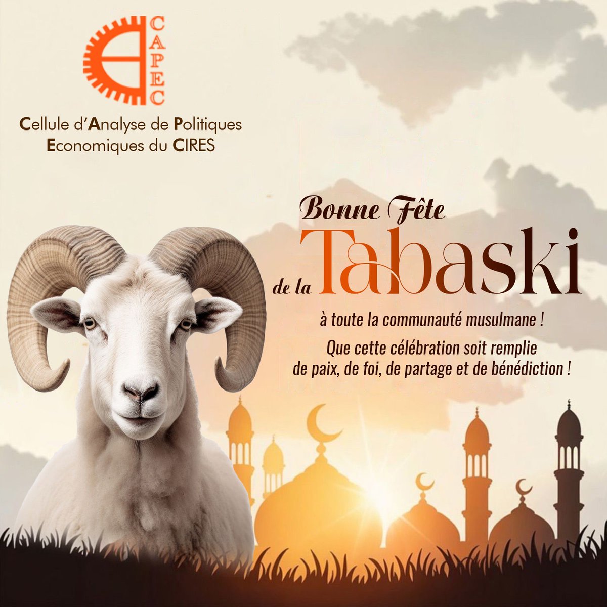 info_capec's tweet photo. Bonne fête de l’Aïd El-Kébir à toute la communauté Musulmane! https://t.co/kNRp6zOqnM