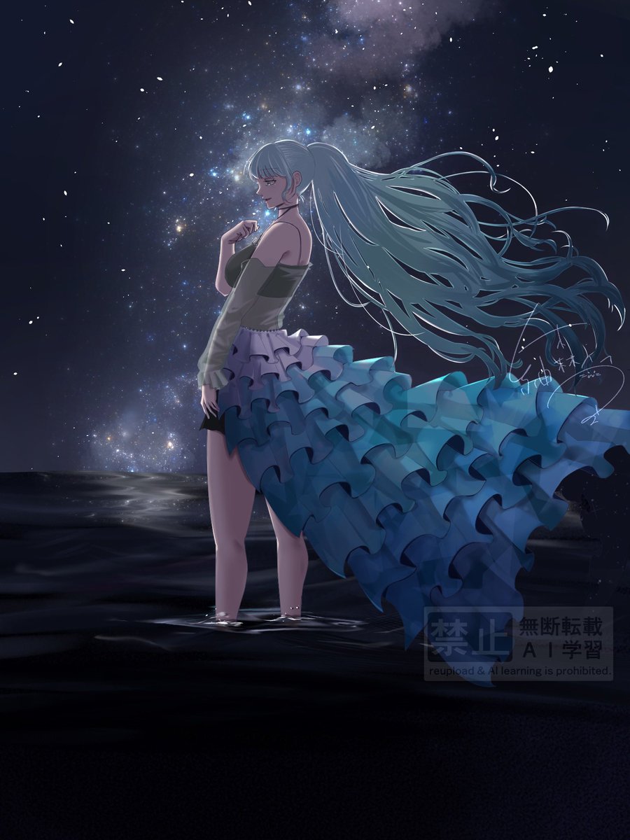 (。•ω•。)﻿ページです•*♬︎ 🌌 #oc #illustration