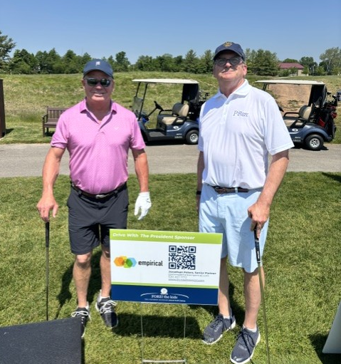 thinkempirical's tweet photo. Jonathan Peters attended annual FORE! The Kids Golf Outing at RiverCrest Golf Club, pictured w/ David Schultheis, Pres &amp; CEO of The Pathway School. The event benefits the school, where Jonathan serves on the Board. Empirical proudly sponsored the event.
#thinkempirical https://t.co/Z4jIanTkJ4